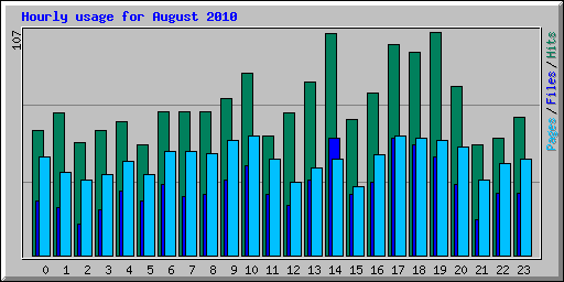 Hourly usage for August 2010