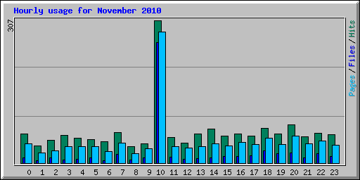 Hourly usage for November 2010