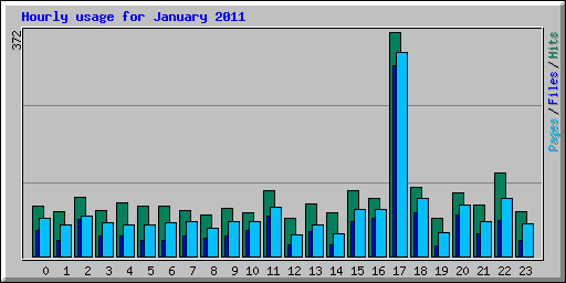 Hourly usage for January 2011